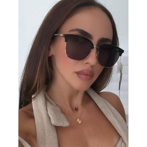 NEW Gucci GG1275SA Black Gold Clubmaster Sunglasses - Picture 1 of 10